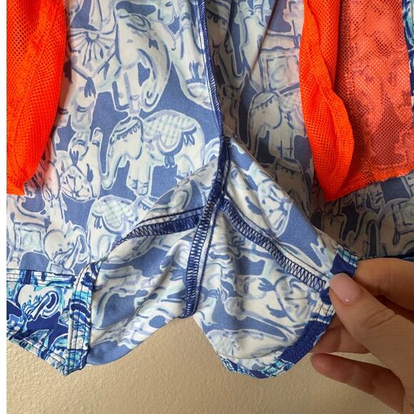 Lilly Pulitzer Medium 3" Nylon Run Around Shorts in Blue Elephant Get Trunky - Picture 10 of 11